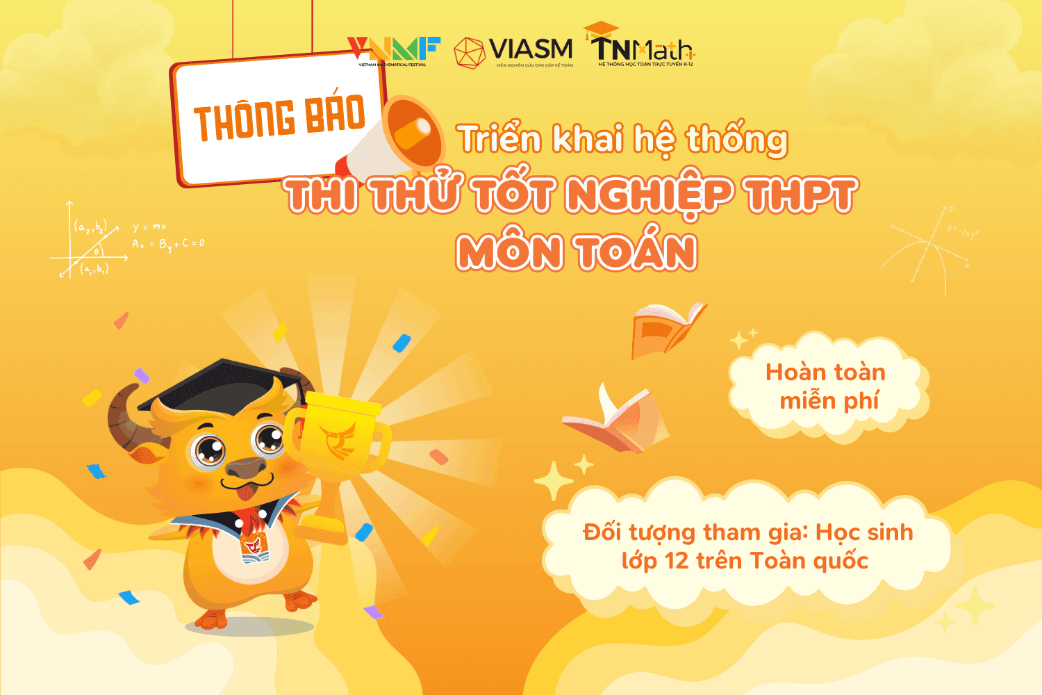 Thông báo: Triển khai hệ thống thi thử Tốt nghiệp THPT môn Toán dành cho học sinh lớp 12, năm 2026