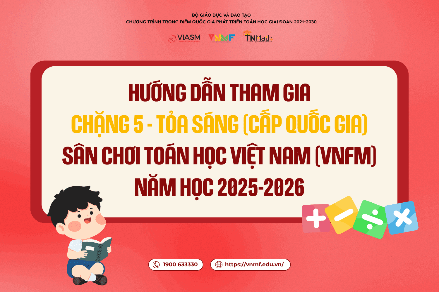Hướng dẫn tham gia Chặng 5 - Tỏa sáng (cấp Quốc gia) Sân chơi Toán học Việt Nam (VNMF) 2025-2026